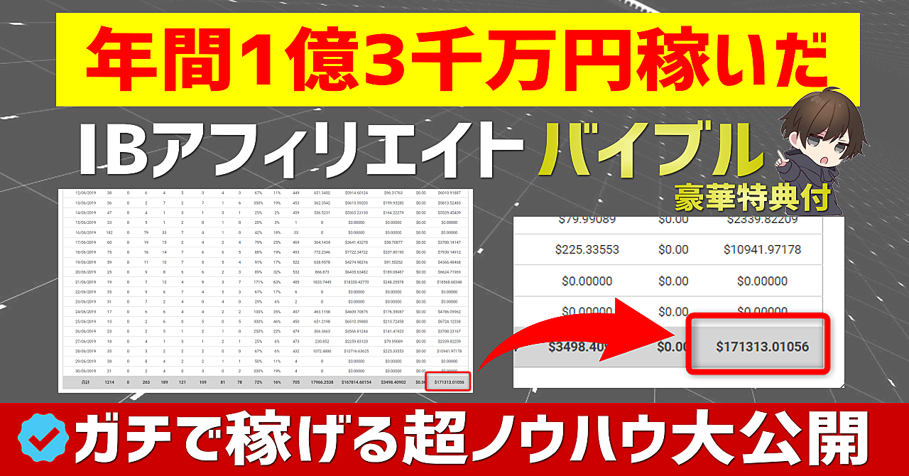 【年間1億3千万円稼いだ手法！】FXのIBアフィリエイトバイブル『超豪華特典付』