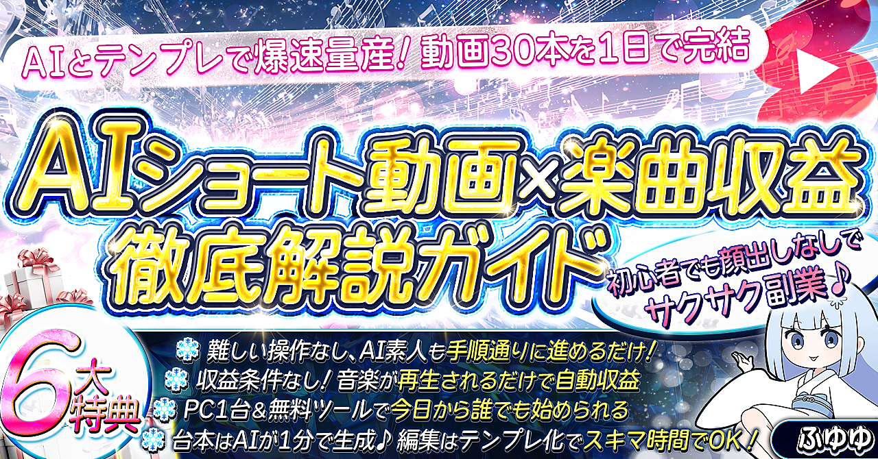【140部突破】AIショート動画×音楽収益　徹底解説ガイド